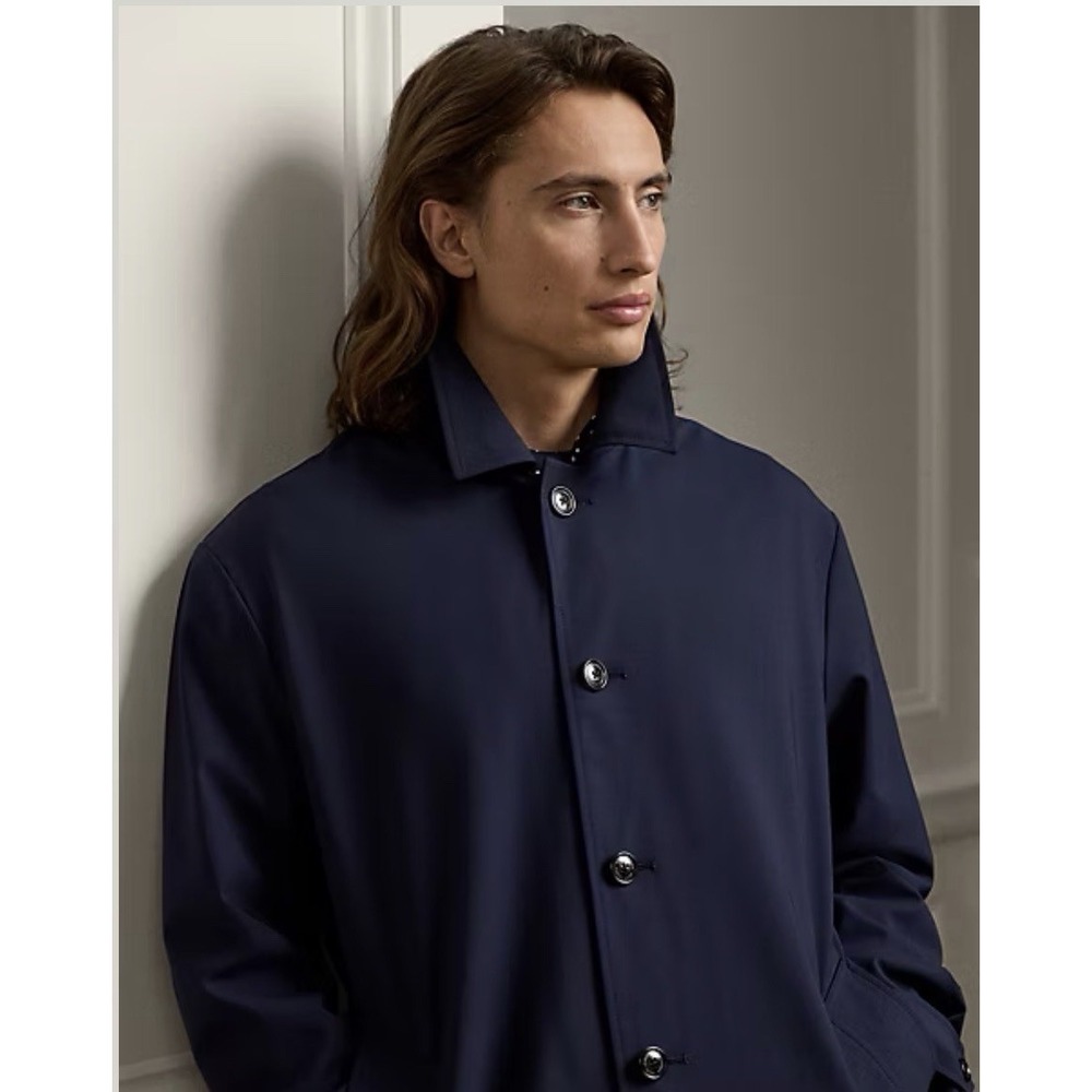 Ralph Lauren Purple Label Finnely Performance Car Coat 2XL Navy Wool NWT $2500‎
